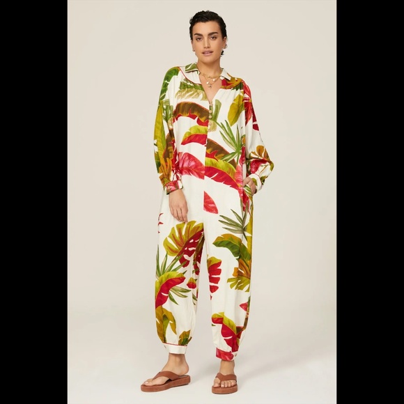 FARM Rio Spring Forest Jumpsuit Sz XS - Picture 6 of 15